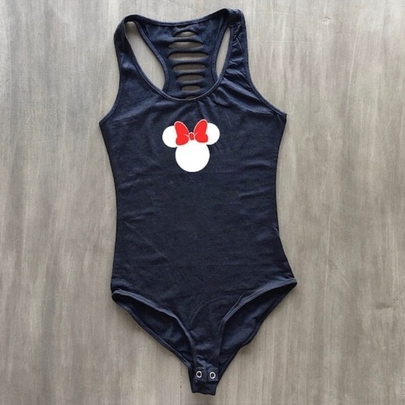 Disney Shirts, Minnie Ear Shirt, Black Minnie Mouse Bodysuit, Cute Disneyland - Picture 1 of 3